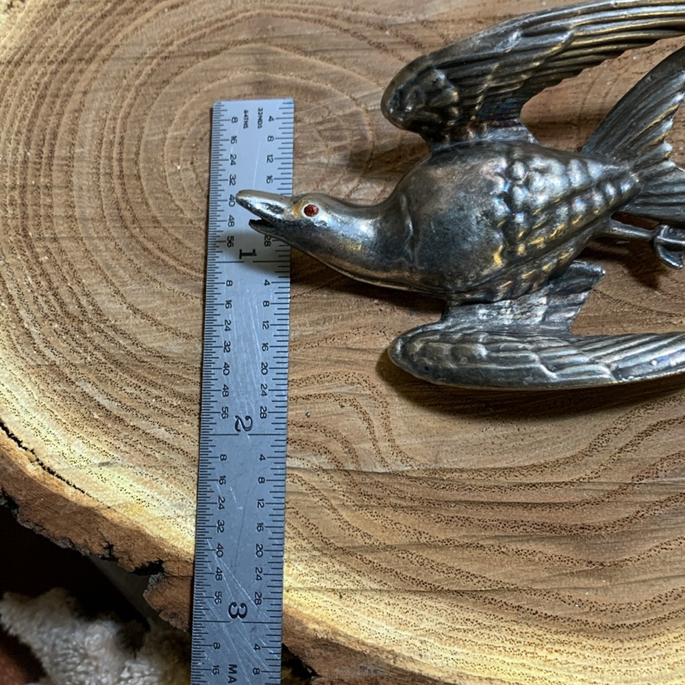 Big Metal Bird Pin. Brooch - Picture 5 of 6